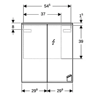 Geberit Option Plus Spiegelschrank m. Beleuchtung, zwei Türen, 60x70x17,2cm – Bild 4