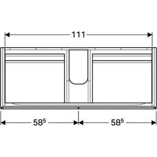 Geberit Xeno2 Unterschrank f. Waschtisch m. B:120cm m. 4 Schubl., 117,4x53x46,2cm, greige – Bild 5