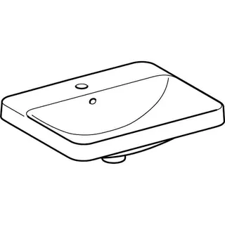 Geberit VariForm Einbauwaschtisch, rechteckig mit HLB, 55x45cm, mit Überlauf, weiß, KeraTect – Bild 3