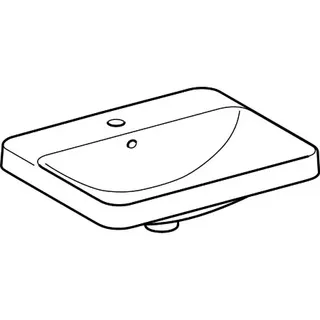Geberit VariForm Einbauwaschtisch, rechteckig mit HLB, 55x45cm, mit Überlauf, glasiert/weiß – Bild 3