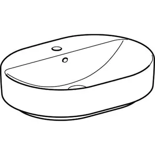 Geberit VariForm Aufsatz-Waschtisch, elliptisch mit Hahnlochbank, 60x45cm, mit Überlauf, weiß – Bild 3
