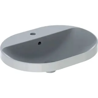 Geberit VariForm Einbauwaschtisch, elliptisch mit HLB, 60x45cm, mit Überlauf, glasiert/weiß – Bild 2