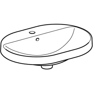 Geberit VariForm Einbauwaschtisch, elliptisch mit HLB, 60x45cm, mit Überlauf, glasiert/weiß – Bild 3