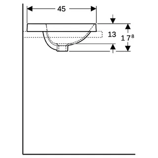 Geberit VariForm Einbauwaschtisch, elliptisch mit HLB, 60x45cm, mit Überlauf, glasiert/weiß – Bild 5