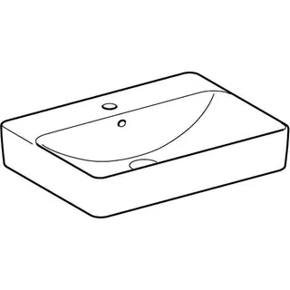 Geberit VariForm Aufsatz-Waschtisch, rechteckig mit HLB, 60x45cm, mit Überlauf, weiß, KeraTect – Bild 3