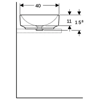 Geberit VariForm Aufsatz-Waschtisch, elliptisch 55x40cm, o. Hl, ohne Überlauf, weiß, KeraTect – Bild 5