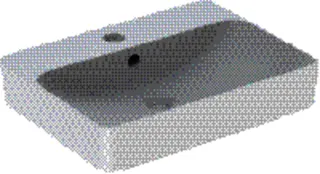 Geberit VariForm Aufsatz-Waschtisch, rechteckig mit HLB, 60x45cm, mit Überlauf, weiß, KeraTect