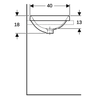Geberit VariForm Einbauwaschtisch, rund 40cm, o. Hl, mit Überlauf, glasiert, weiß – Bild 5