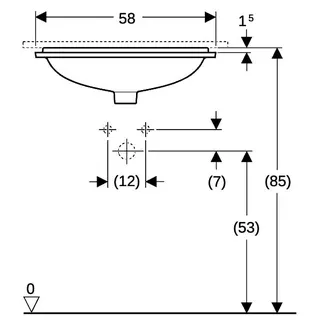 Geberit VariForm Unterbau-Waschtisch, rechteckig 58x49cm, o. Hl, mit Überlauf, glasiert/weiß – Bild 4
