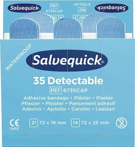 Pflasterstrips Salvequick detectable 6 N achfüllpack je 35 St.SALVEQUICK