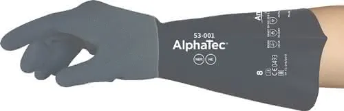 Chemiehandschuhe AlphaTec 53-001 Gr.9 gr au/schwarz EN 388,EN 374,EN 407 6 PA