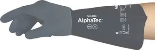 Chemiehandschuhe AlphaTec 53-001 Gr.10 g rau/schwarz EN 388,EN 374,EN 407 6 PA