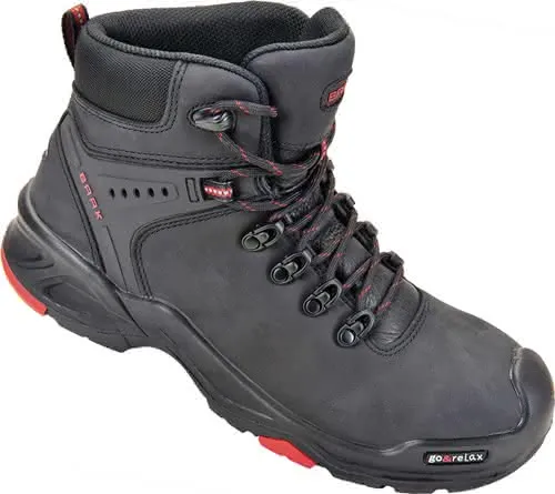 Sicherheitsstiefel Brooklyn Gr.45 schwarz/rot Leder S3 SRC HRO EN20345