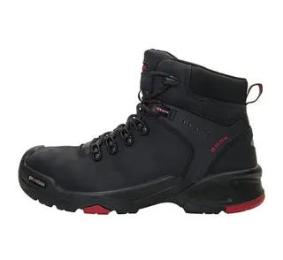 Sicherheitsstiefel Brooklyn Gr.45 schwarz/rot Leder S3 SRC HRO EN20345 – Bild 3