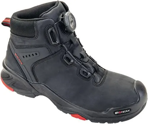 Sicherheitsstiefel Braxton Gr.42 schwarz /rot Leder S3 SRC HRO EN20345 BAAK