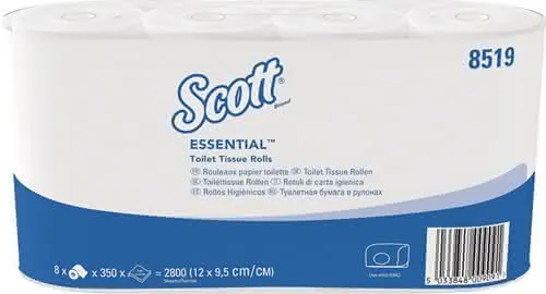 Toilettenpapier SCOTT® ESSENTIAL 8519 2- lagig,Kleinrollen 64 RL a 350 Blätter