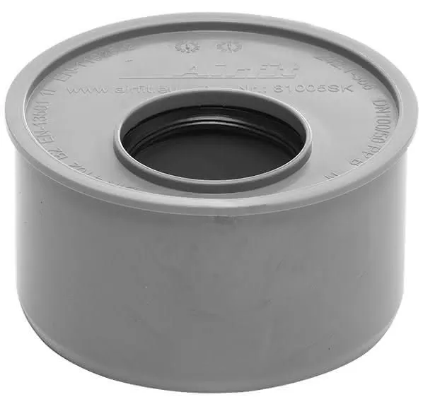 airfit Superkurz-Reduzierstück DN 110x75 aus PP, grau