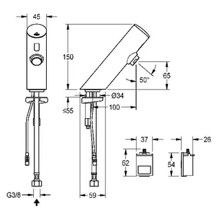 Aquarotter Standventil, F3, elek., o. Mischung, 6l, Batterie – Bild 3