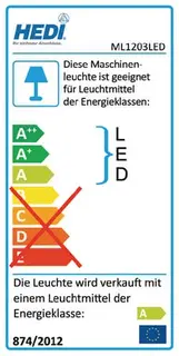 Arbeits-/Maschinenleuchte 3W 300 lm IP20 2x1,0 mm² H05RN-F HEDI – Bild 4