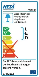 Arbeits-/Maschinenleuchte 9 W 750 lm IP64 2x1 mm² H05RN-F HEDI – Bild 4