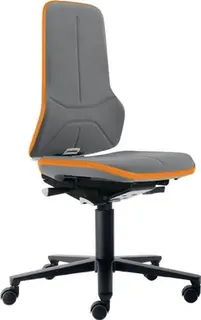 Arbeitsdrehstuhl Neon Rollen Supertec-Gewebe grau orange 450-620mm