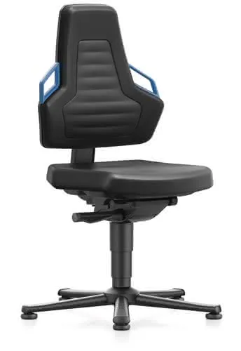 Arbeitsdrehstuhl Nexxit Gleiter Integralschaum schwarz Griff blau