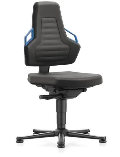 Arbeitsdrehstuhl Nexxit Gleiter Supertec-Gewebe schwarz Griff blau
