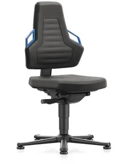 Arbeitsdrehstuhl Nexxit Gleiter Supertec-Gewebe schwarz Griff blau