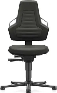 Arbeitsdrehstuhl Nexxit Gleiter Supertec-Gewebe schwarz Griff grau
