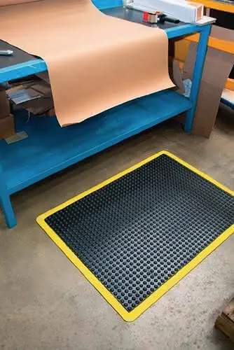 Arbeitsplatzbodenbelag Fertigmatte L900xB600xS14mm schwarz/gelb SBR-Gummi