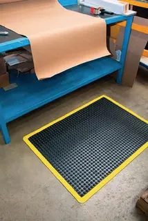Arbeitsplatzbodenbelag Fertigmatte L900xB600xS14mm schwarz/gelb SBR-Gummi