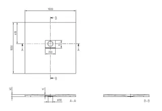 ARTO-Quaryl-Duschwanne A18 1000x1000x40mm weiß – Bild 2