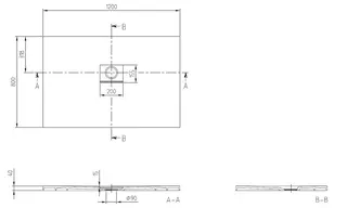 ARTO-Quaryl-Duschwanne A18 1200x800x40mm weiß – Bild 2