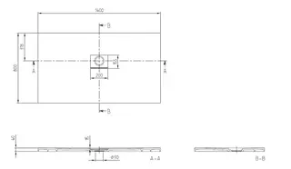 ARTO-Quaryl-Duschwanne A18 1400x800x40mm weiß – Bild 2