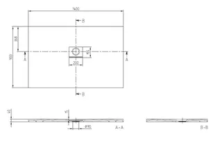 ARTO-Quaryl-Duschwanne A18 1400x900x40mm weiß – Bild 2