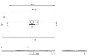 ARTO-Quaryl-Duschwanne A18 1600x900x40mm weiß – Bild 2