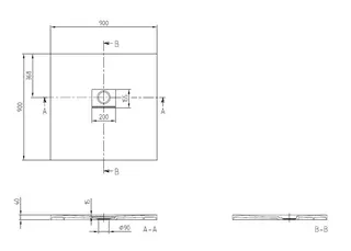 ARTO-Quaryl-Duschwanne A18 900x900x40mm weiß – Bild 2