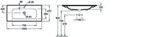 ARTO-Schrank-Waschtisch 1000x470mm A18 unterbaufähig Typ 4A13A501 weiß – Bild 2