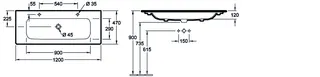 ARTO-Schrank-Waschtisch 1200x470mm A18 unterbaufähig Typ 4A13C401 2 HL weiß – Bild 2