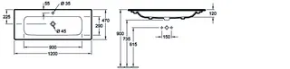 ARTO-Schrank-Waschtisch 1200x470mm A18 unterbaufähig Typ 4A13C501 1 HL weiß – Bild 2