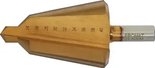 Blechschälbohrer Bohrber.24-40mm HSS TiN Gesamt-L.89mm Z.2 PROMAT