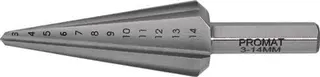 Blechschälbohrer Bohrber.3-14mm HSS Gesamt-L.58mm Z.2 PROMAT