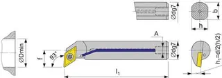 Bohrstange E16R-SDUCR07 re. VHM m. IK PROMAT