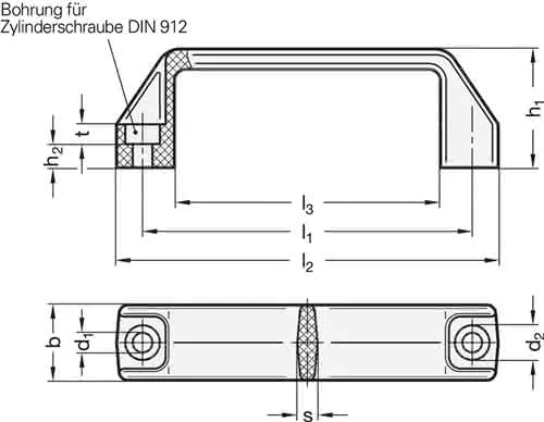 Bügelgriff GN 528 l1 179 ±1mm d1 8,5mm GANTER