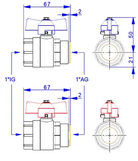 comfort-Anschlussgarnitur e-class AG ohne WMZ-Vorbereitung DN 25 (1") – Bild 2