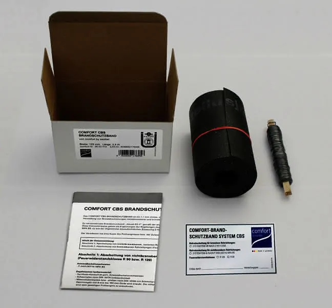 comfort-CBS-Brandschutzband mit Zubehör A19 125mm breit Rolle mit 2,50m