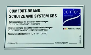 comfort-CBS-Kennzeichnungsschild Brand- schutzband A19 135x75mm