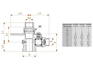 comfort-Einrohr-Gaszähler-Kugeleckhahn G211SCS R1 x Rp1 x (4,0cbm/h) Messing – Bild 2