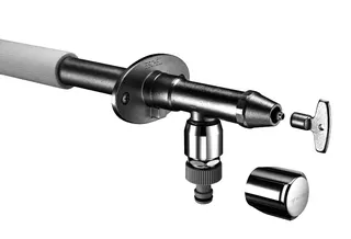 comfort-Frostsichere Außenwandarmatur DN 15 (1/2") AG/15mm mit Rohrbel mattchr