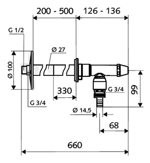 comfort-Frostsichere Außenwandarmatur Installationsbausatz DN15 (1/2") mattchr – Bild 2